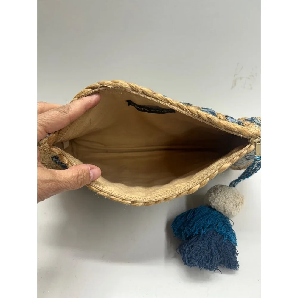 Antik Kraft Jute & Denim Clutch